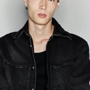 Teddy-lined denim overshirt